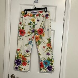 Escada Floral Capri Jeans - Multicolor